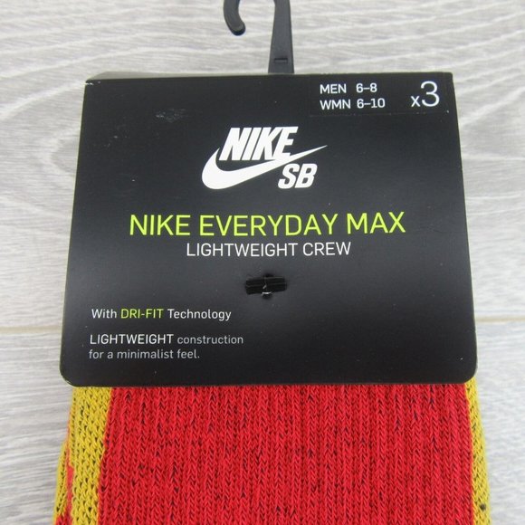 Nike SB Everyday Max Crew Socks (3 Pairs) Mens Size 6-8 / Womens Size 8-10 NEW - Picture 3 of 11
